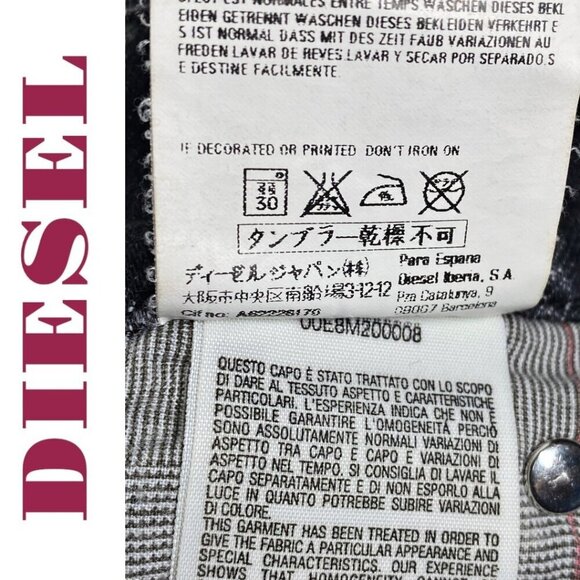 DIESEL RONHAR Stretch Black Denim Wide Leg Mid Rise Jeans, 30 x 32 - Picture 9 of 11